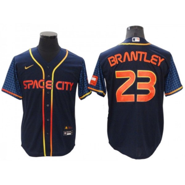 Houston Astros #23 Michael Brantley Navy 2022 City Connect Cool Base Jersey