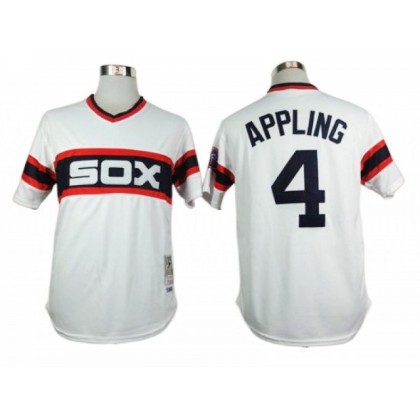 Chicago White Sox #4 Luke Appling White 1983 Throwback Jersey