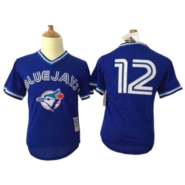 Toronto Blue Jays #12 Roberto Alomar Royal Mesh Batting Practice Throwback Jersey