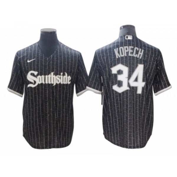 Chicago White Sox #34 Michael Kopech Black City Connect Cool Base Jersey