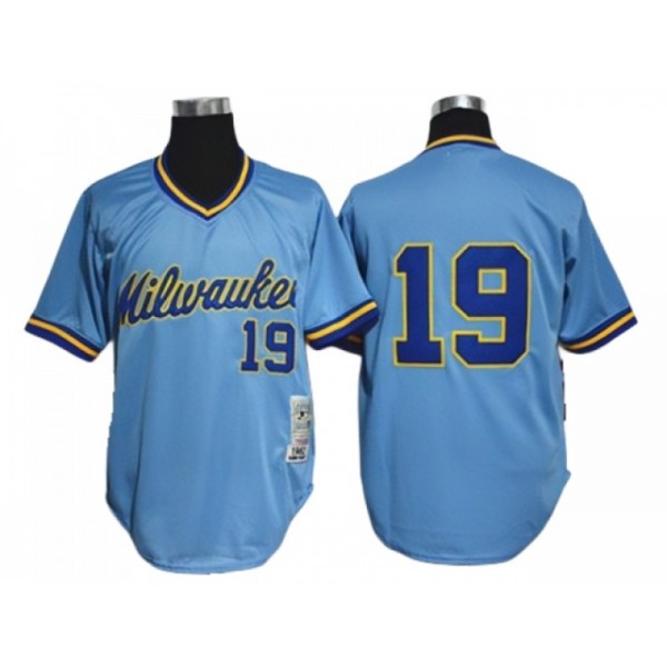 Milwaukee Brewers #19 Robin Yount Light Blue 1982 Throwback Jersey