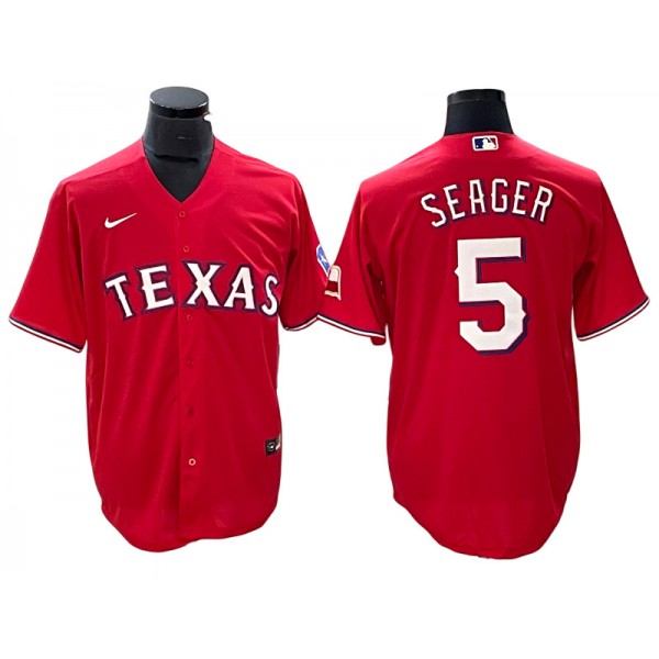 Texas Rangers #5 Corey Seager Red Cool Base Jersey