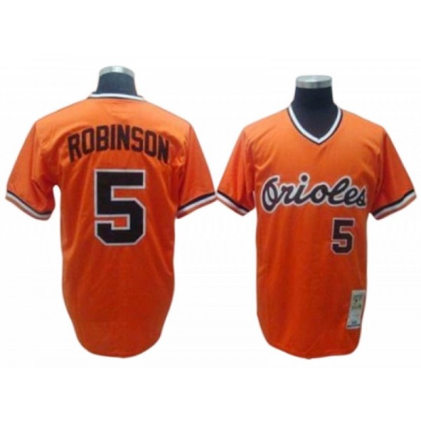 Baltimore Orioles #5 Brooks Robinson Orange Throwback Jersey