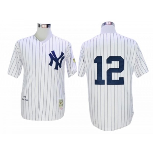 New York Yankees #12 Wade Boggs White 1996 Throwback Jersey