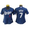 Los Angeles Dodgers #7 Julio Urías Blue Pinstripe Cool Base Jersey