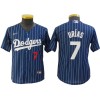 Los Angeles Dodgers #7 Julio Urías Blue Pinstripe Cool Base Jersey