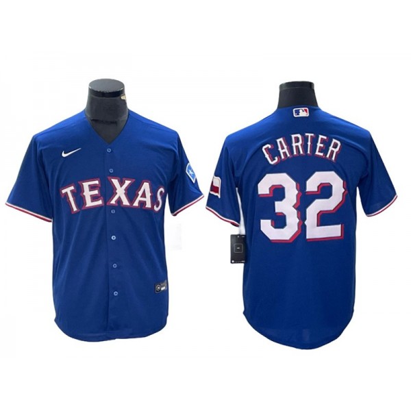 Texas Rangers #32 Evan Carter Royal Cool Base Jersey