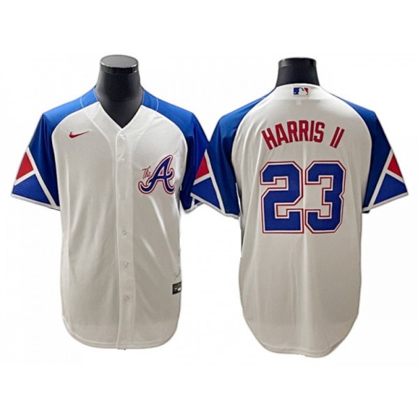 Atlanta Braves #23 Michael Harris White 2023 City Connect Jersey