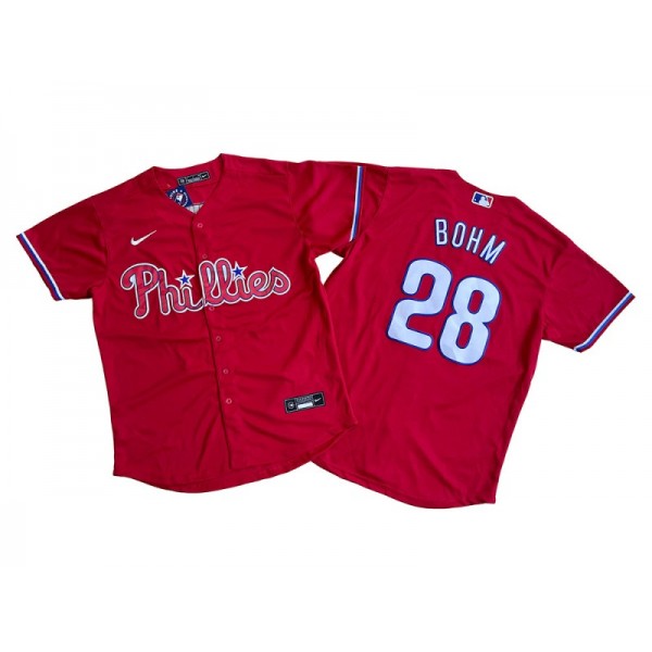 Philadelphia Phillies #28 Alec Bohm Red Cool Base Jersey