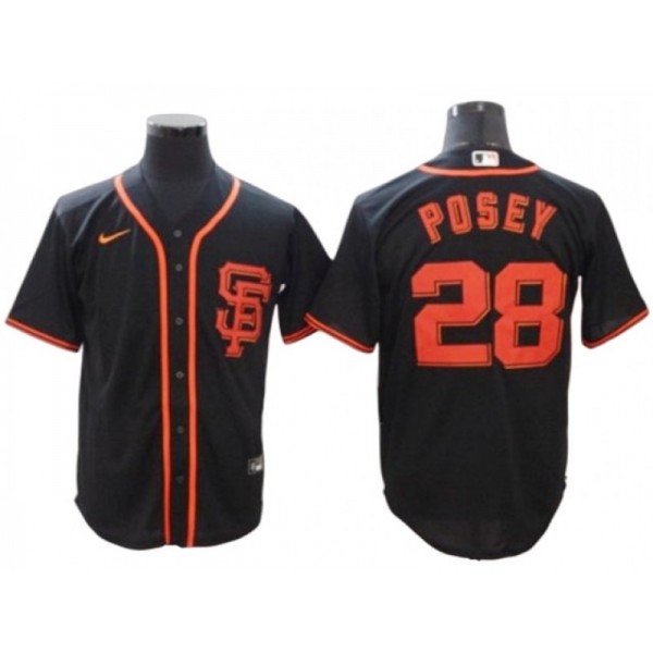 San Francisco Giants #28 Buster Posey Black Alternate Cool Base Jersey