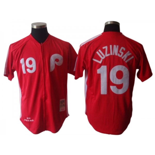 Philadelphia Phillies #19 Greg Luzinski Red Throwback Jersey