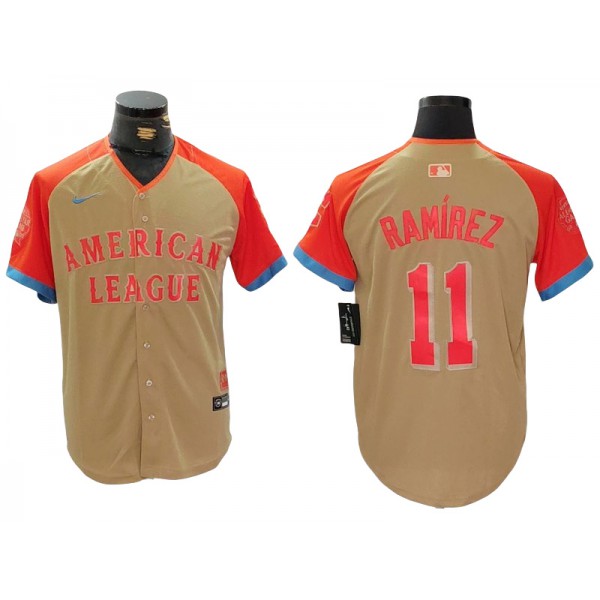 American League #11 Jose Ramírez Cream 2024 MLB All-Star Game Limited Jersey