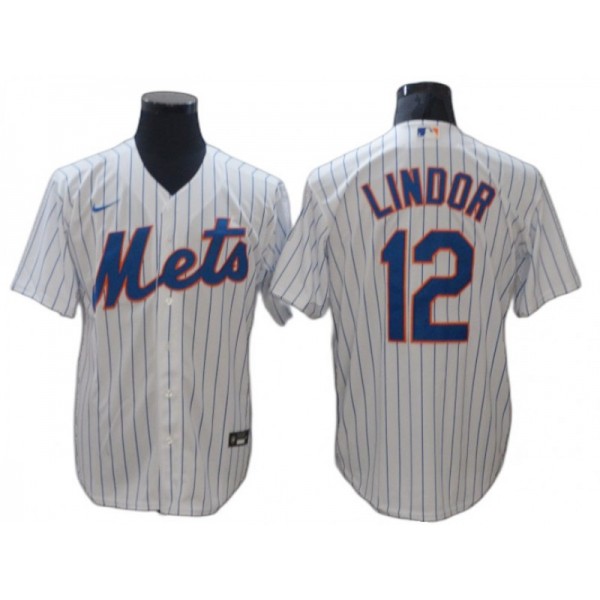 New York Mets #12 Francisco Lindor White Cool Base Jersey