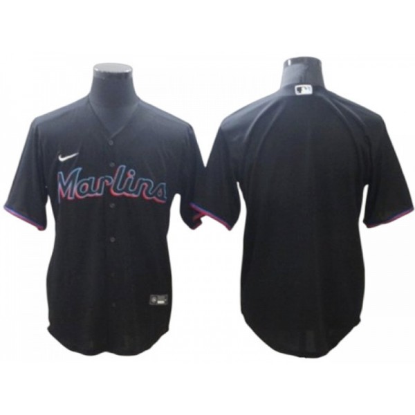 Miami Marlins Blank Black Alternate Cool Base Jersey