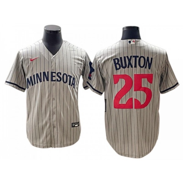 Minnesota Twins #25 Byron Buxton Gray Road Cool Base Jersey