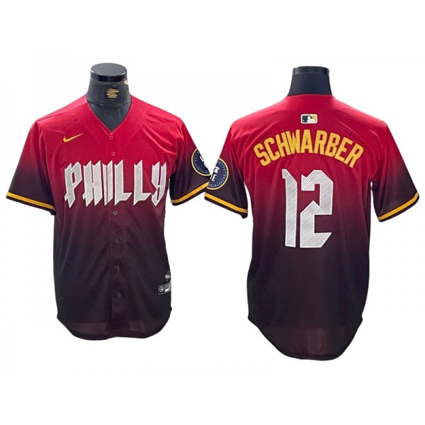 Philadelphia Phillies #12 Kyle Schwarber Red 2024 City Connect Limited Jersey