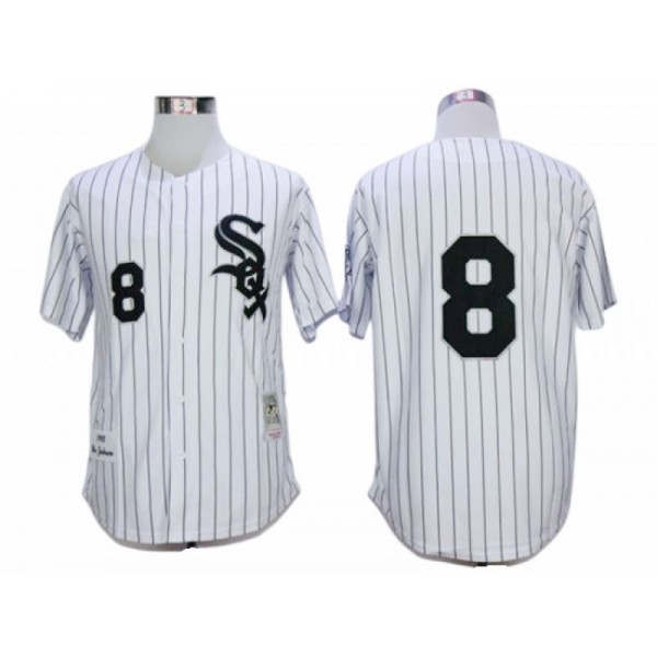 Chicago White Sox #8 Bo Jackson White Pinstripe 1993 Throwback Jersey