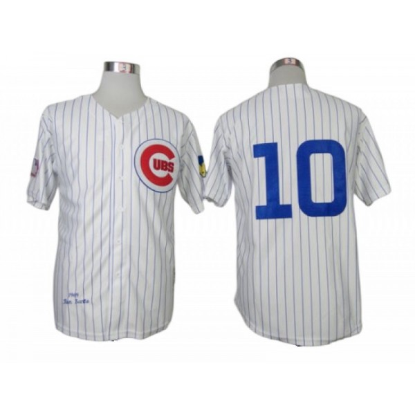 Chicago Cubs #10 Ron Santo White Pinstripe 1969 Throwback Jersey