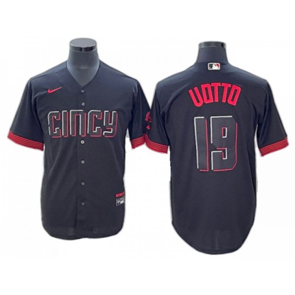 Cincinnati Reds #19 Joey Votto Black 2023 City Connect Jersey