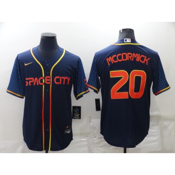 Houston Astros #20 Chas McCormick Navy 2022 City Connect Cool Base Jersey(NO Number)