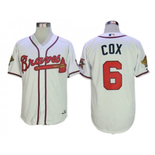 Atlanta Braves #6 Bobby Cox White 1995 Throwback Jersey