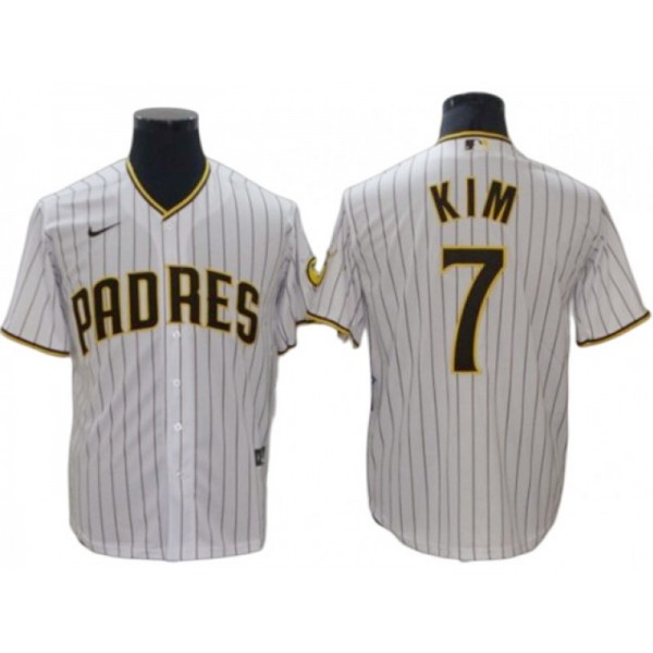 San Diego Padres #7 Ha-Seong Kim White Home Cool Base Jersey