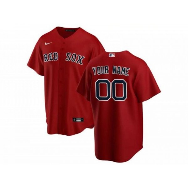 Boston Red Sox #00 Red Cool Base Custom Jersey