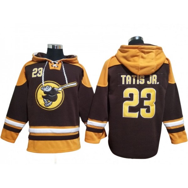 San Diego Padres #23 Fernando Tatis Jr. Brown Pullover Hoodie Jersey