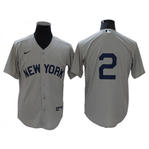 New York Yankees #2 Derek Jeter Gray Away Limited Jersey