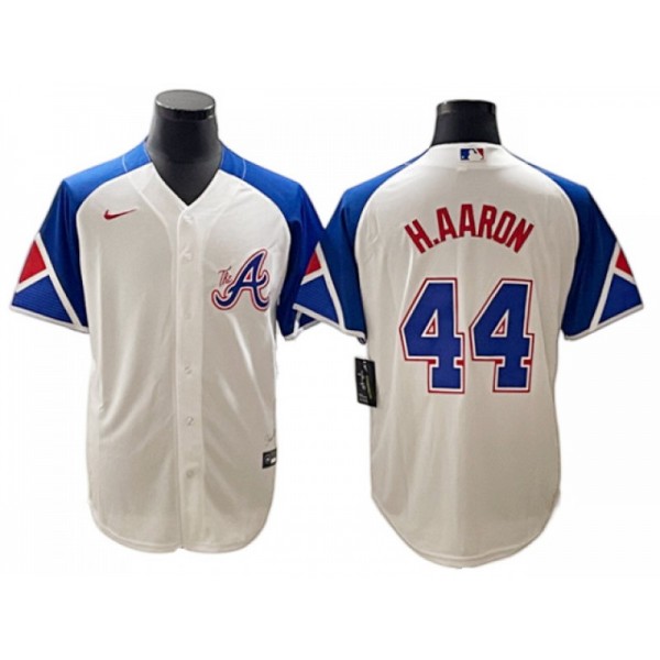 Atlanta Braves #44 Hank Aaron White 2023 City Connect Jersey