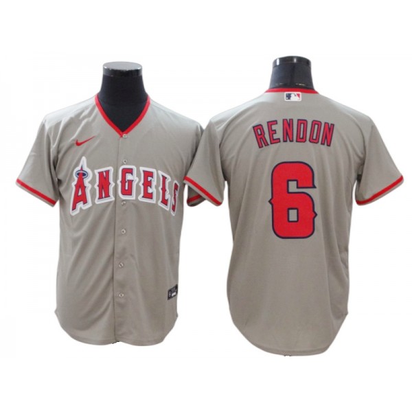 Los Angeles Angels #6 Anthony Rendon Gray Road Cool Base Jersey