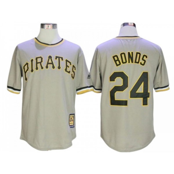 Pittsburgh Pirates #24 Barry Bonds Gray Cooperstown Collection Throwback Jersey