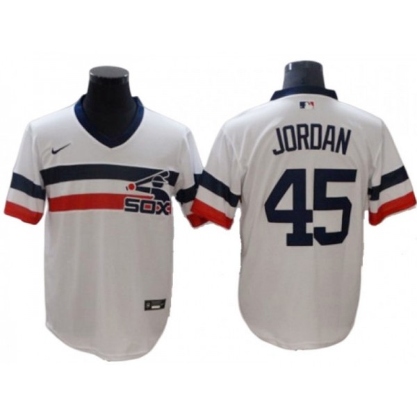 Chicago White Sox #45 Michael Jordan White Cooperstown Collection Cool Base Jersey