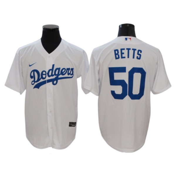 Los Angeles Dodgers #50 Mookie Betts White Home Cool Base Jersey