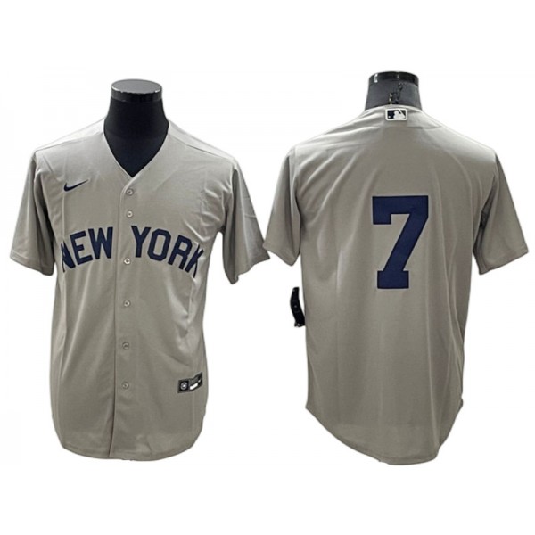 New York Yankees #7 Mickey Mantle Gray Road Cool Base Jersey