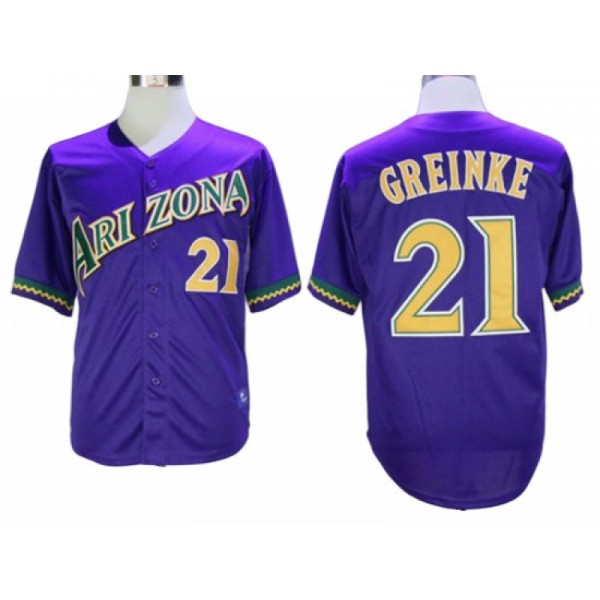 Arizona Diamondbacks #21 Zack Greinke Purple Throwback Jersey