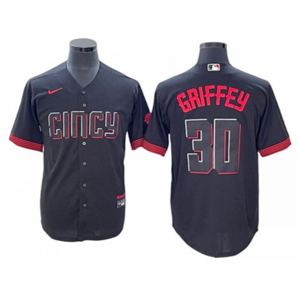 Cincinnati Reds #30 Ken Griffey Jr. Black 2023 City Connect Jersey