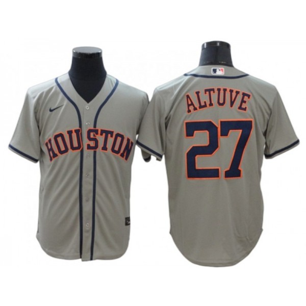 Houston Astros #27 Jose Altuve Gray Road Cool Base Jersey