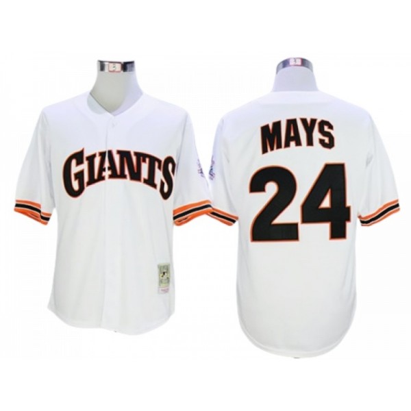 San Francisco Giants #24 Willie Mays White 1951 Throwback Jersey