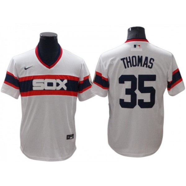 Chicago White Sox #35 Frank Thomas White Home Cooperstown Collection Jersey