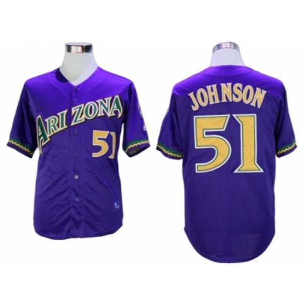 Arizona Diamondbacks #51 Randy Johnson Purple Throwback Jersey