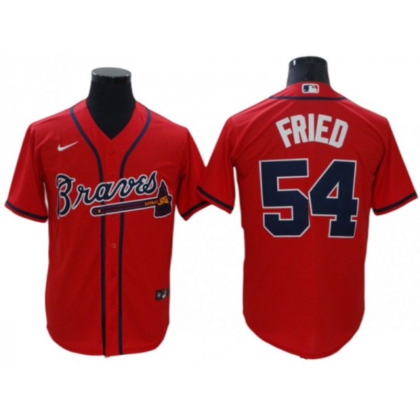 Atlanta Braves #54 Max Fried Red Alternate Cool Base Jersey