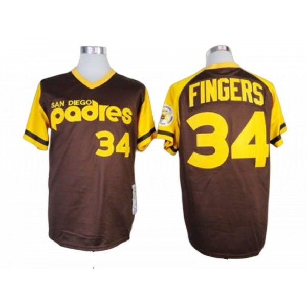 San Diego Padres #34 Rollie Fingers Brown 1978 Throwback Jersey