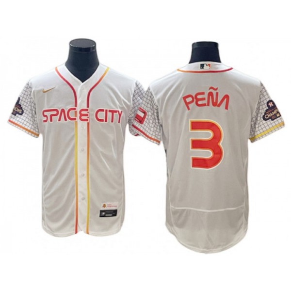 Houston Astros #3 Jeremy Pena White City Connect World Series Champion Jersey