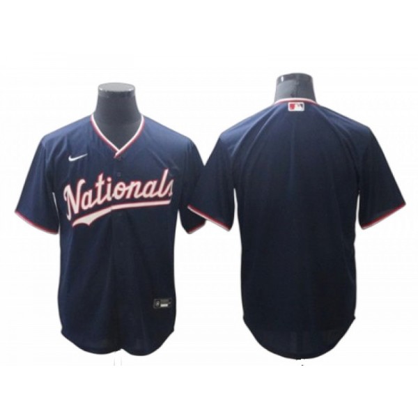 Washington Nationals Blank Navy Alternate Cool Base Jersey