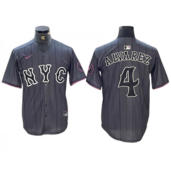 New York Mets #4 Francisco Alvarez Graphite 2024 City Connect Limited Jersey