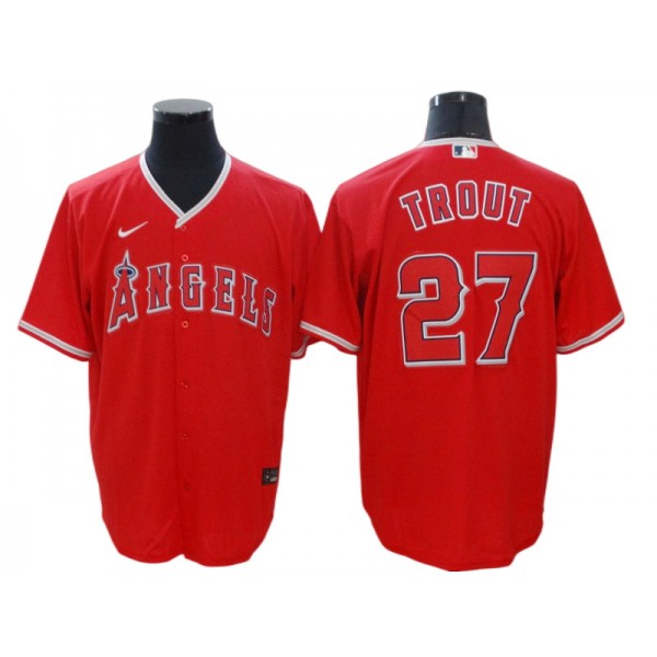 Los Angeles Angels #27 Mike Trout Red Alternate Cool Base Jersey