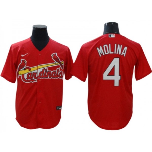 St. Louis Cardinals #4 Yadier Molina Red Alternate Cool Base Jersey