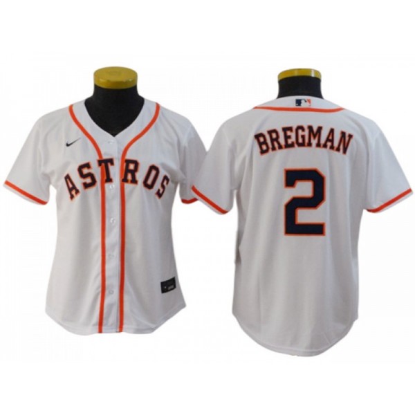 Houston Astros #2 Alex Bregman Women's White Cool Base Jersey