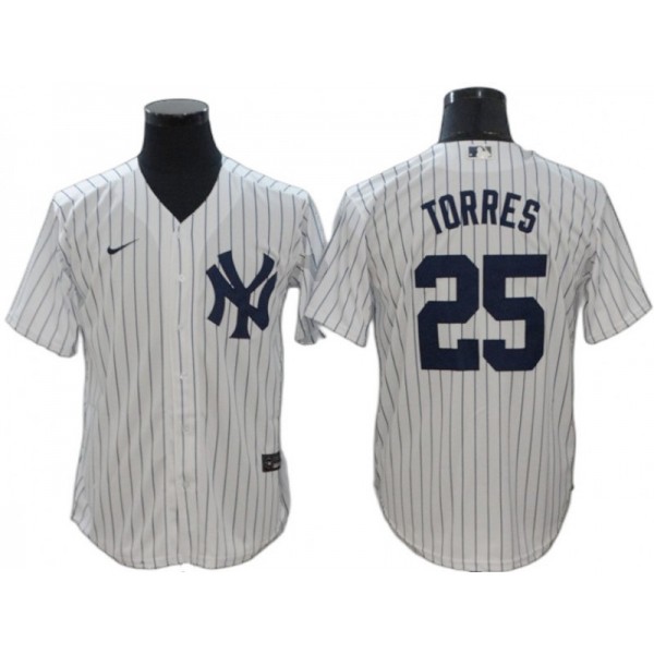 New York Yankees #25 Gleyber Torres White Home Limited Jersey